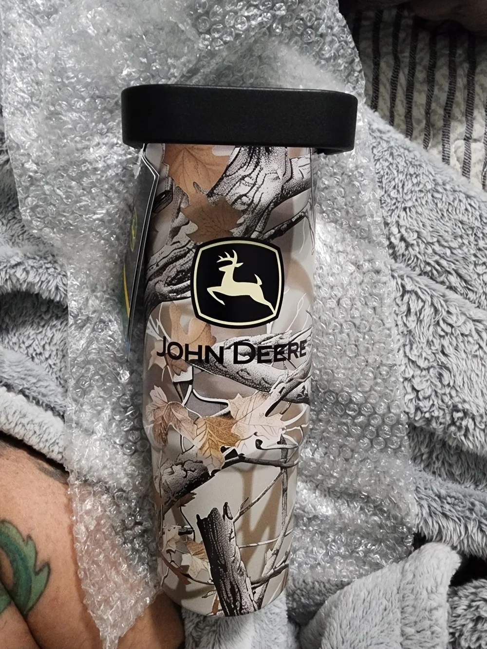 John Deere Camo Travel Tumbler - Tan, Brown, Black